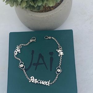 NEW!!!JOHN HARDY JAI Sterling Silver Symbols of Love Message Bracelet